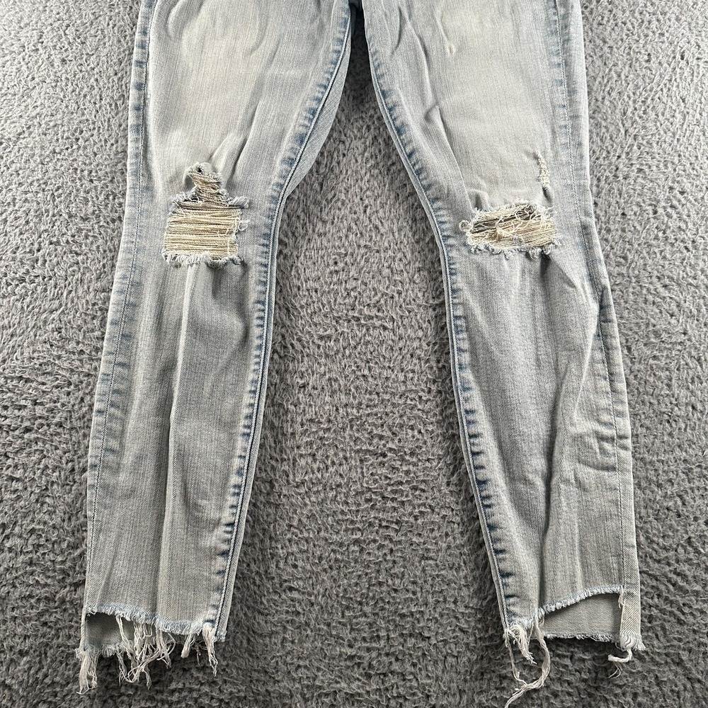 Mother Stunner Zip Ankle Step Fray Jeans Womens 28 Blue Mid Rise Distressed USA - Picture 3 of 15